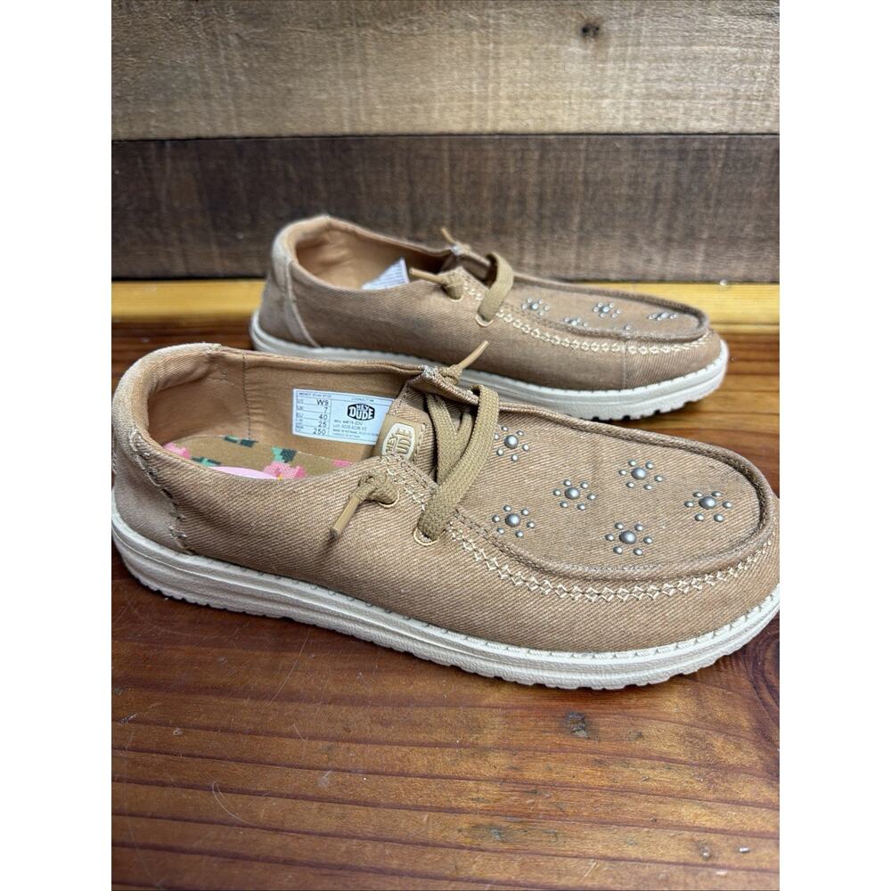 Hey Dude Wendy Star Studded Brown Tan Women's Size 9 - Picture 7 of 8